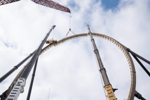 Six Flags Over Texas Completes the World’s Tallest Immelmann Inversion as Construction Continues on Tormenta Rampaging Run