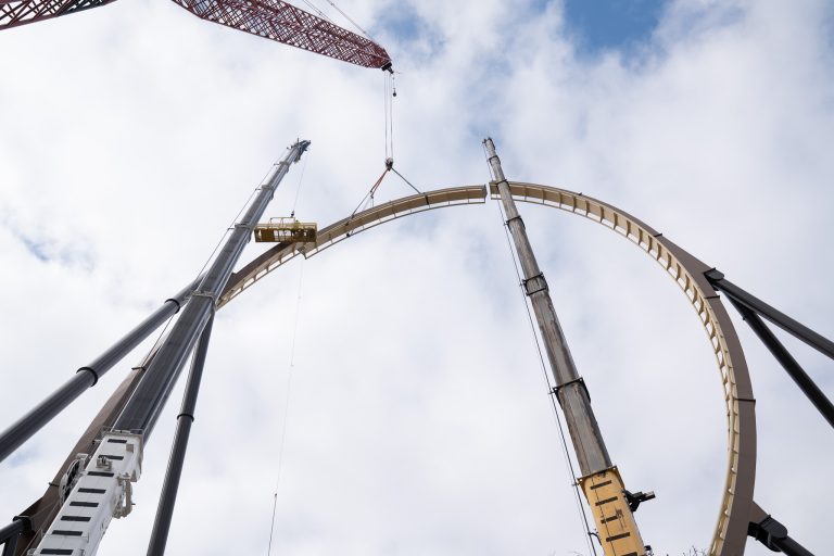 Six Flags Over Texas Completes the World’s Tallest Immelmann Inversion as Construction Continues on Tormenta Rampaging Run